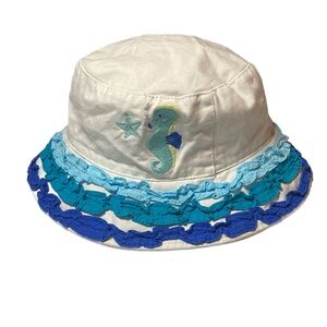 NWOT Gymboree Seahorse White Bucket Hat 4/5 Toddler